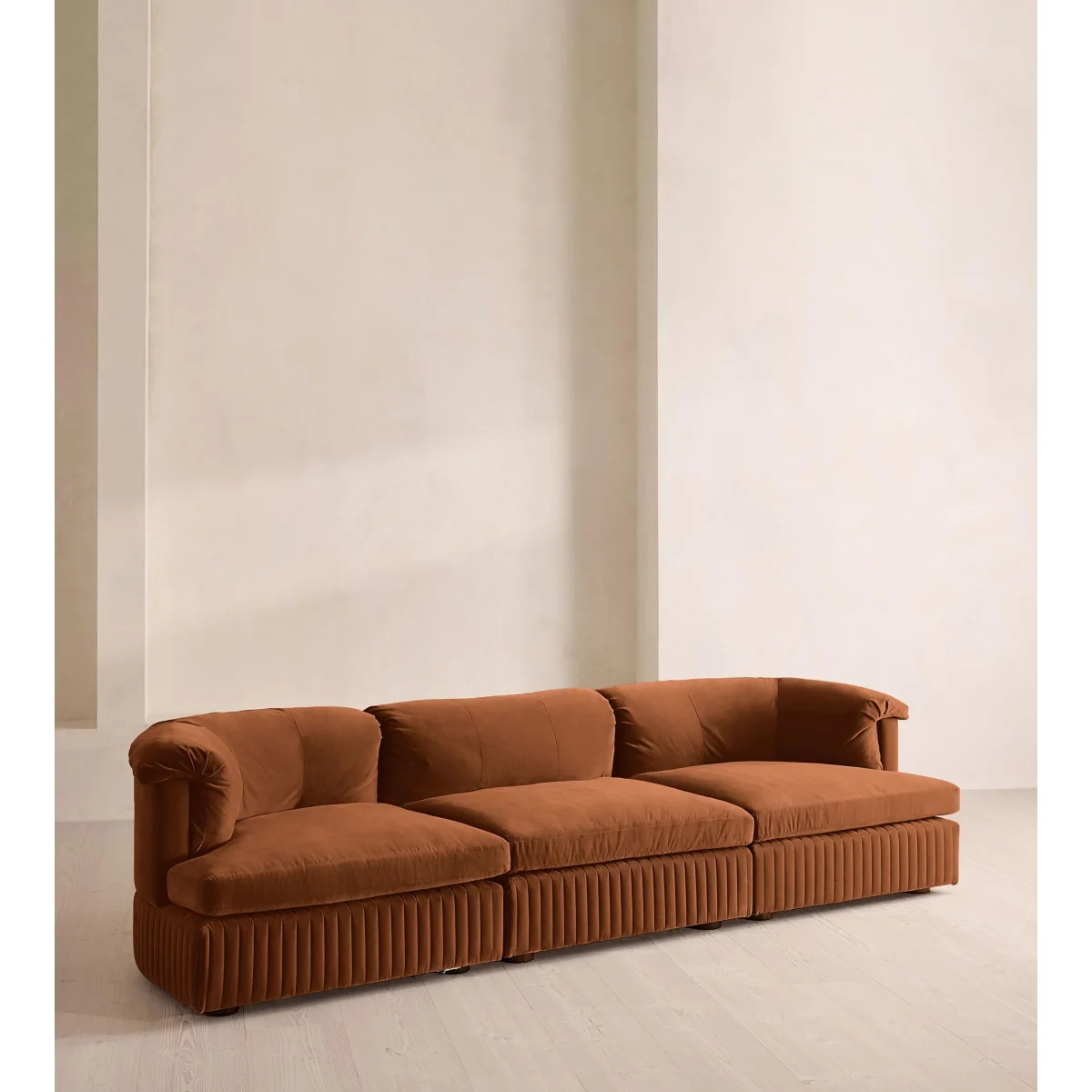 Oona Modular Sofa, Four Seater, Velvet, Cinnamon, UK – image 3