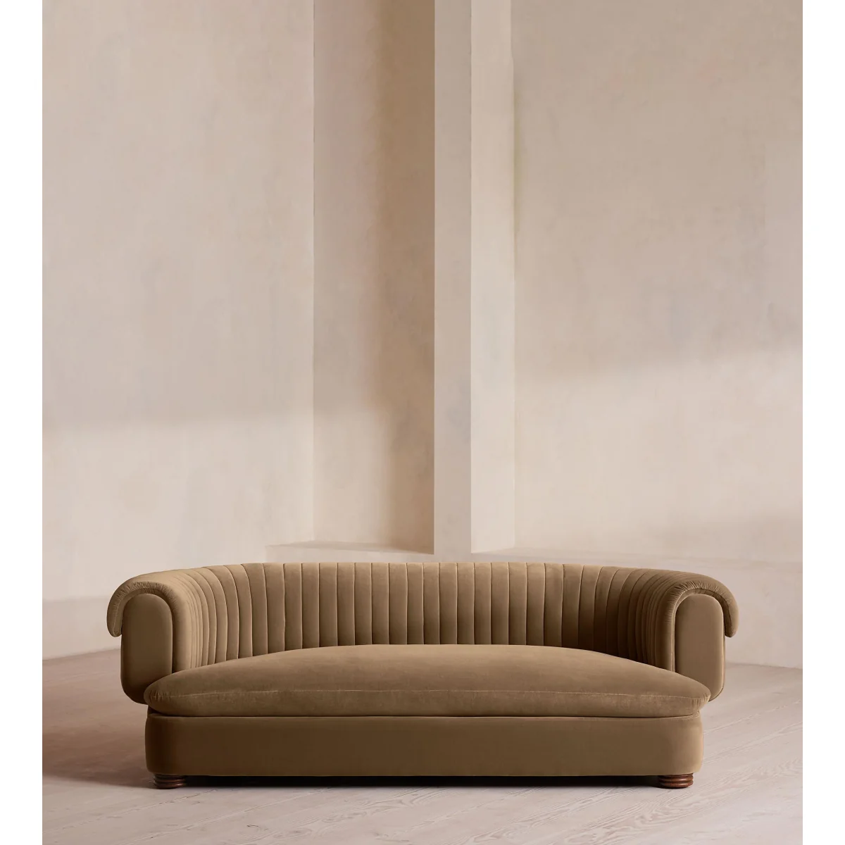 Rava Three Seater Sofa, Velvet, Truffle, UK – image 2