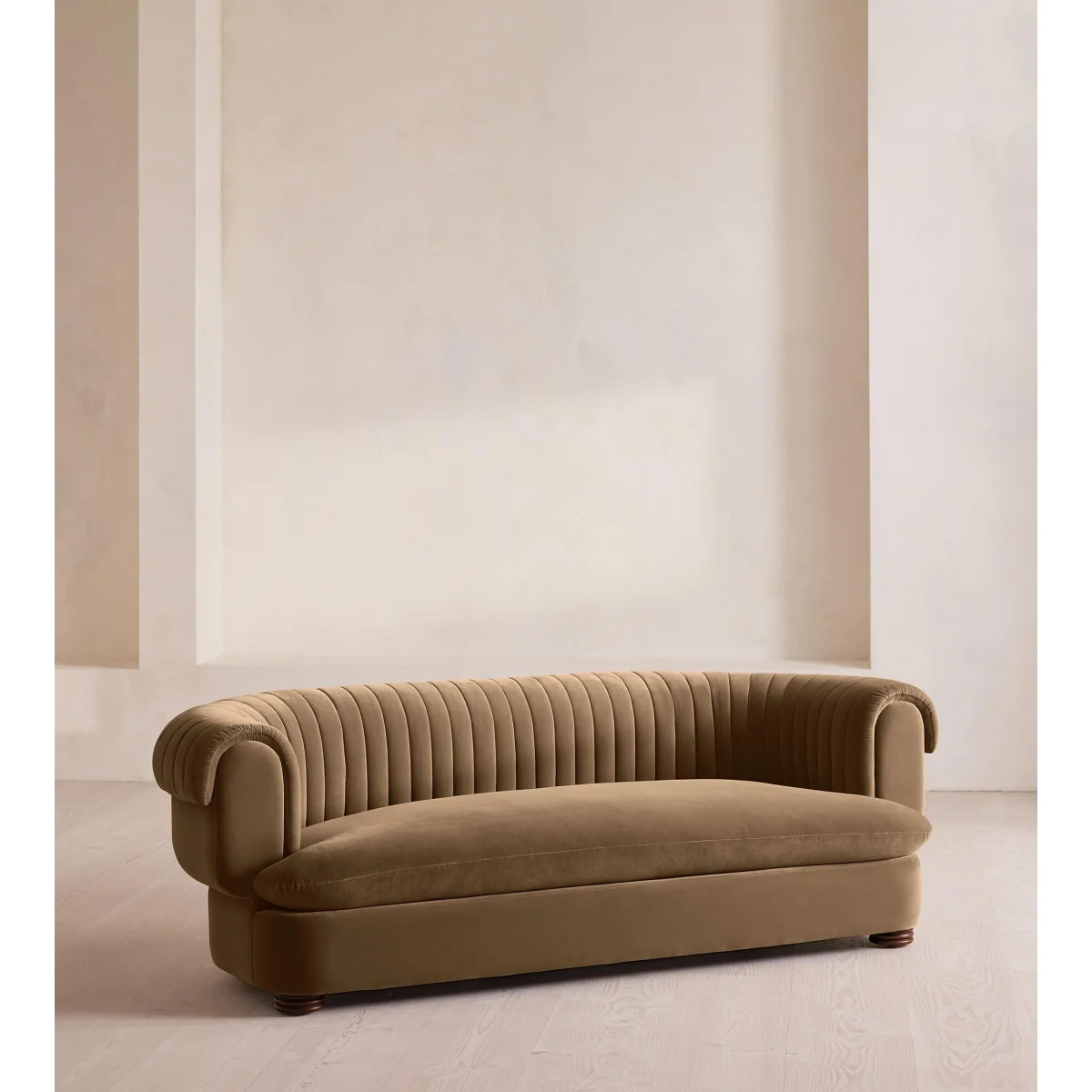 Rava Three Seater Sofa, Velvet, Truffle, UK – image 3