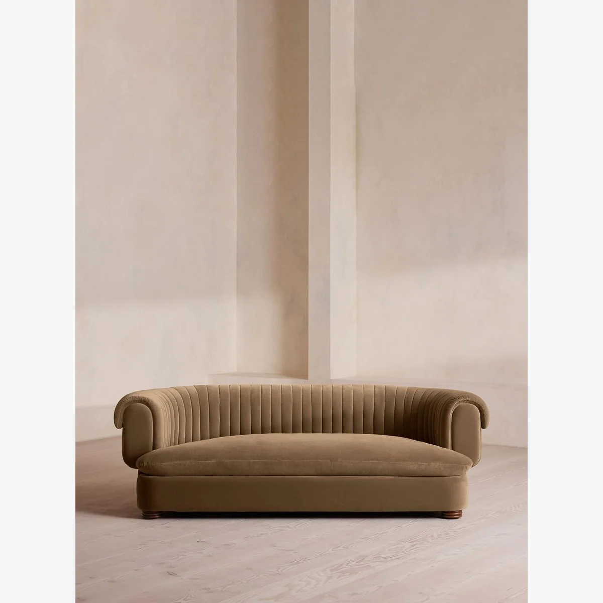 Rava Three Seater Sofa, Velvet, Truffle, UK – image 1