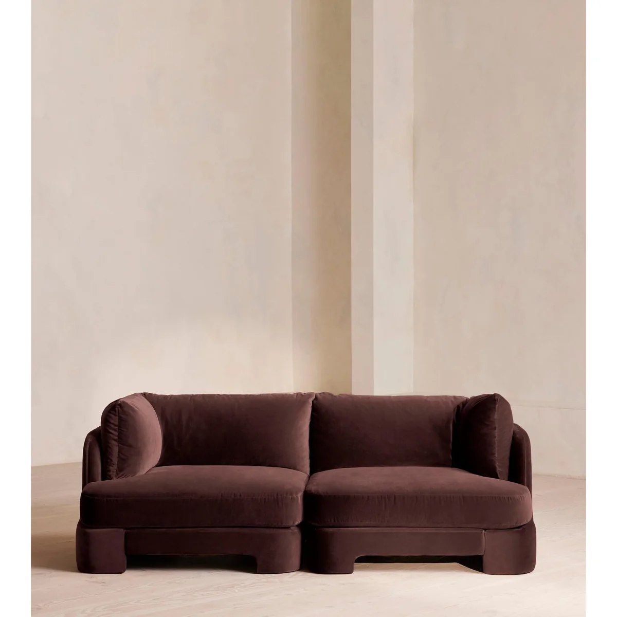 Odell Modular Sofa, Three Seater, Velvet, Aubergine, UK – image 2