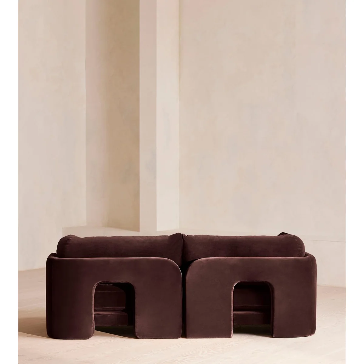 Odell Modular Sofa, Three Seater, Velvet, Aubergine, UK – image 5