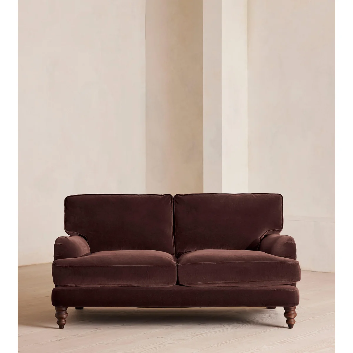 Arundel Two Seater Sofa, Velvet, Aubergine – image 2