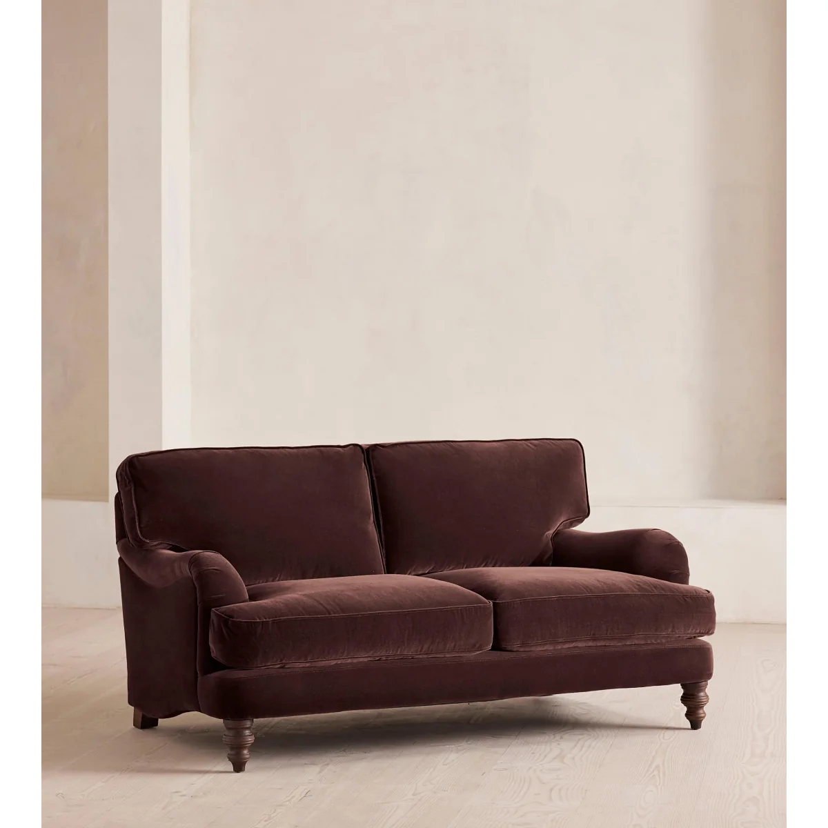 Arundel Two Seater Sofa, Velvet, Aubergine – image 3