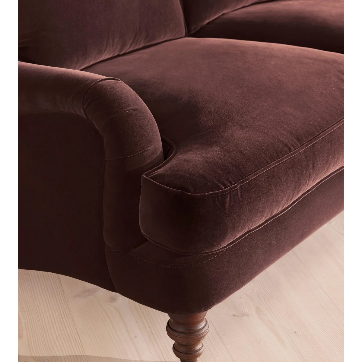 Arundel Two Seater Sofa, Velvet, Aubergine – image 5