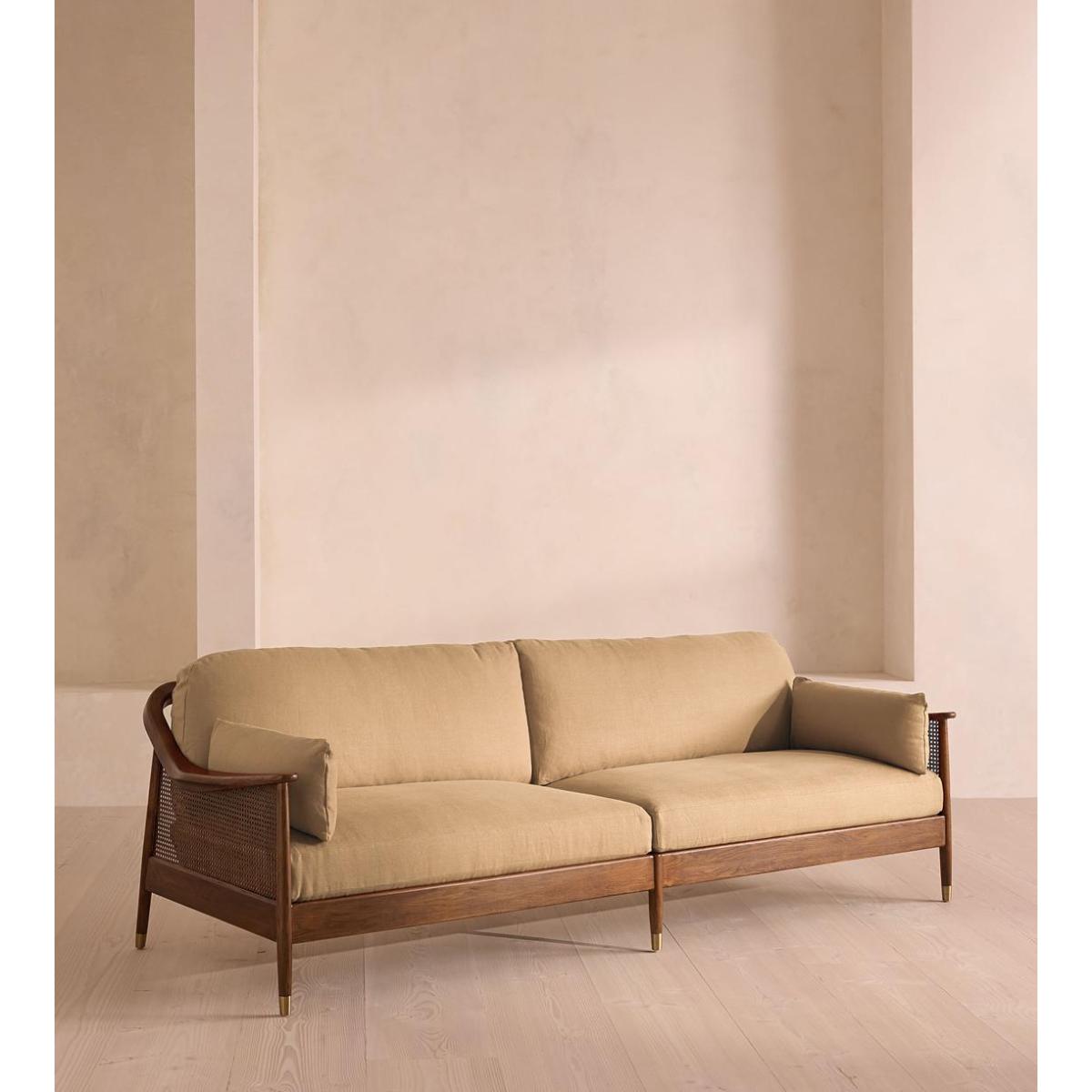 Atlanta Four Seater Sofa, Linen, Wheat – image 2