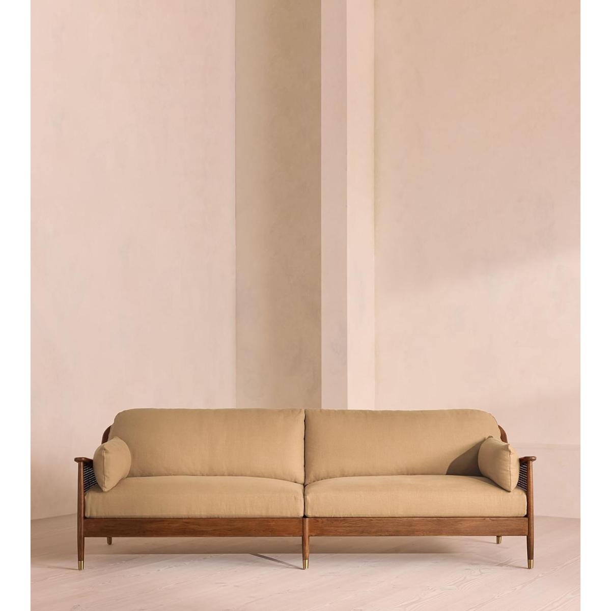 Atlanta Four Seater Sofa, Linen, Wheat – image 3