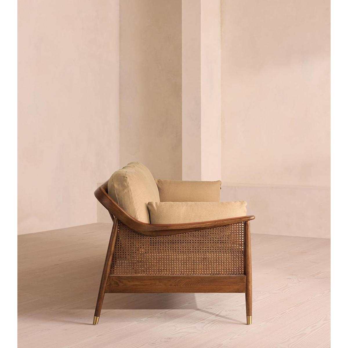 Atlanta Four Seater Sofa, Linen, Wheat – image 4