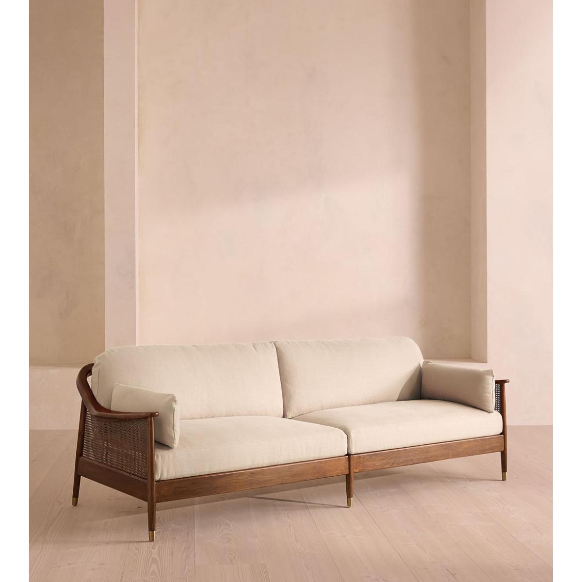 Atlanta Four Seater Sofa, Linen, Bisque – image 2