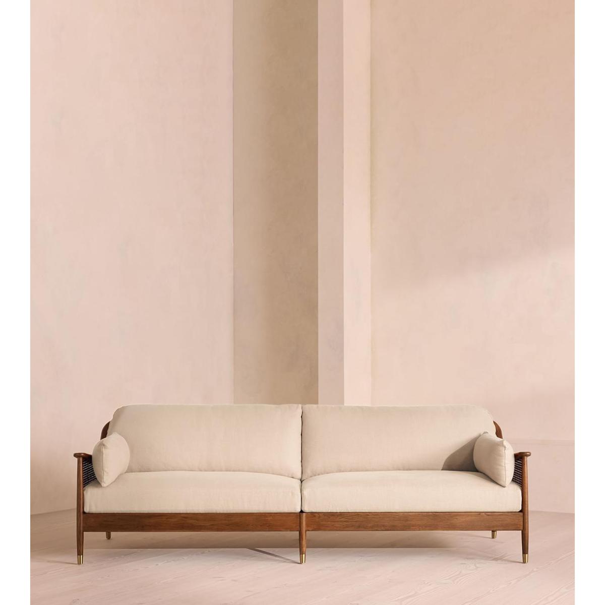 Atlanta Four Seater Sofa, Linen, Bisque – image 3