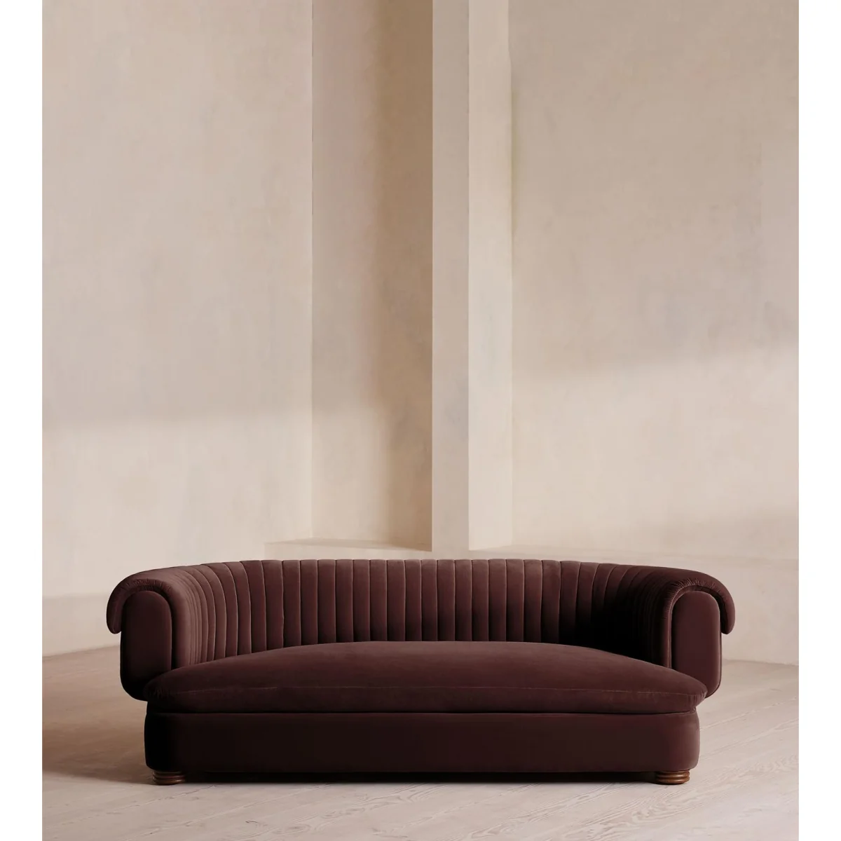 Rava Three Seater Sofa, Velvet, Aubergine, UK – image 2