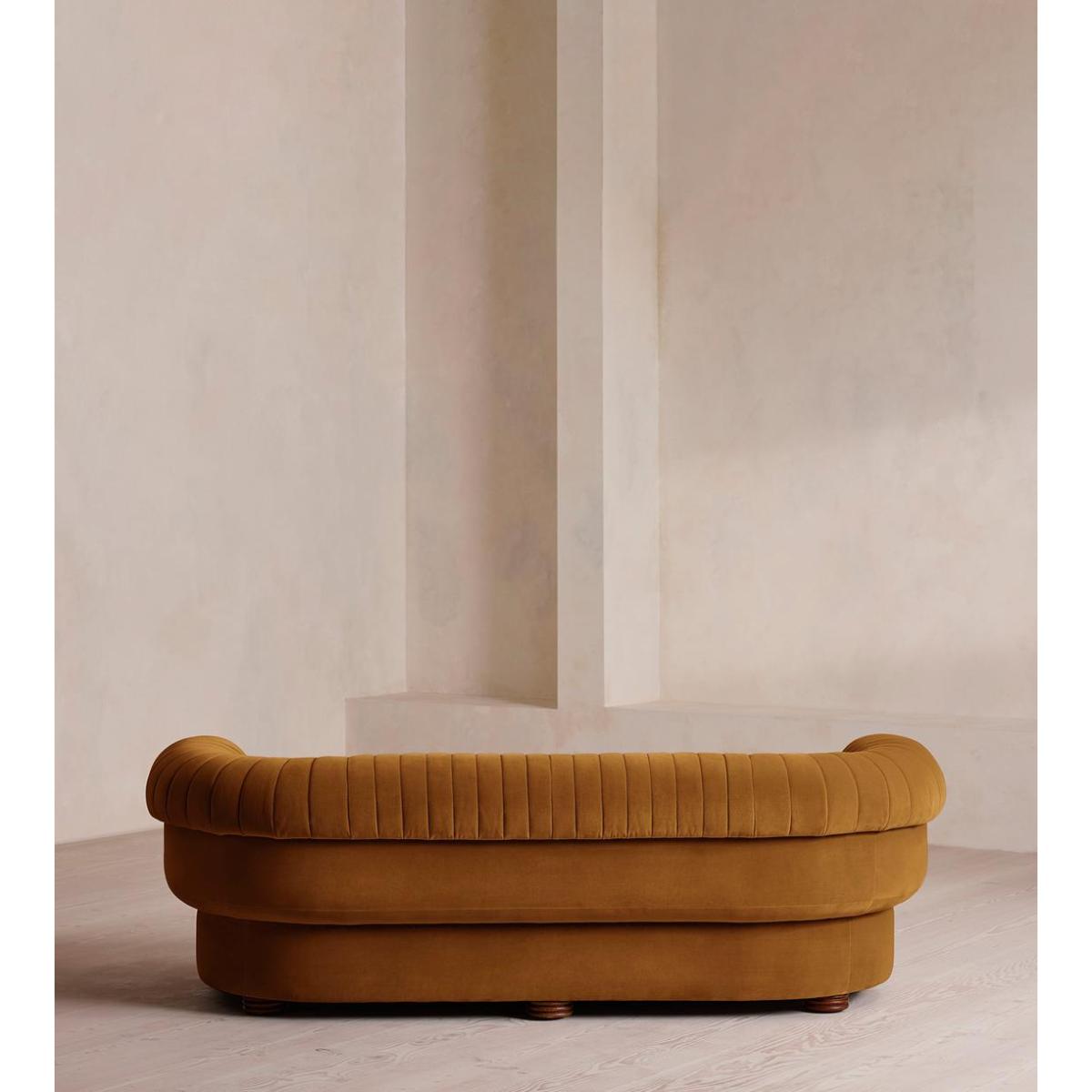 Rava Three Seater Sofa, Velvet, Mustard – image 5