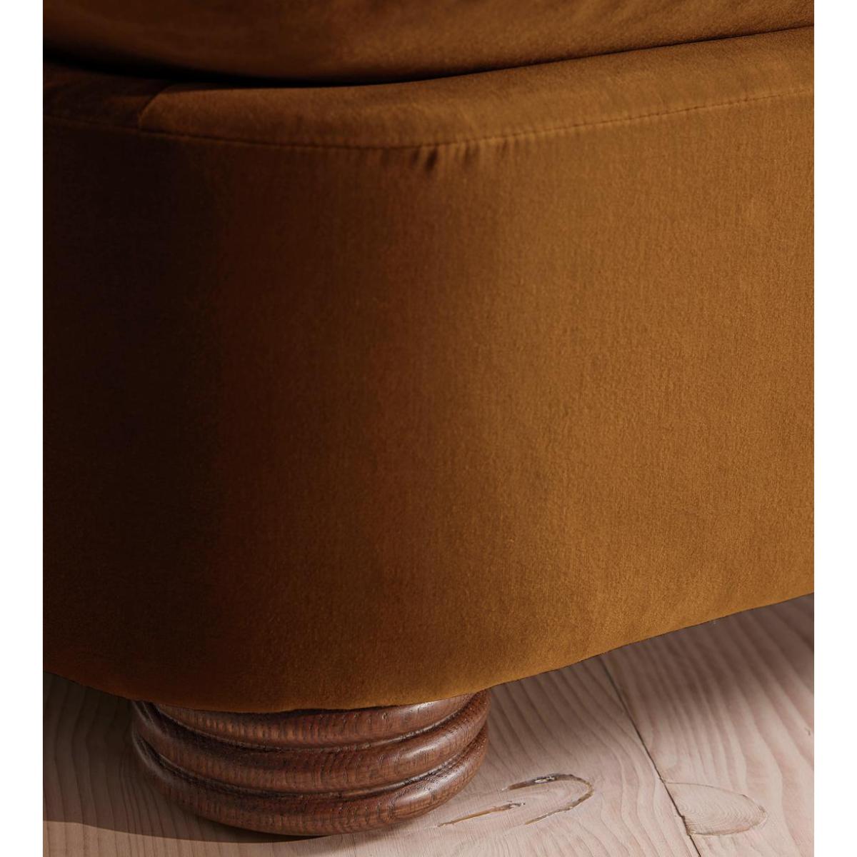 Rava Three Seater Sofa, Velvet, Mustard – image 7