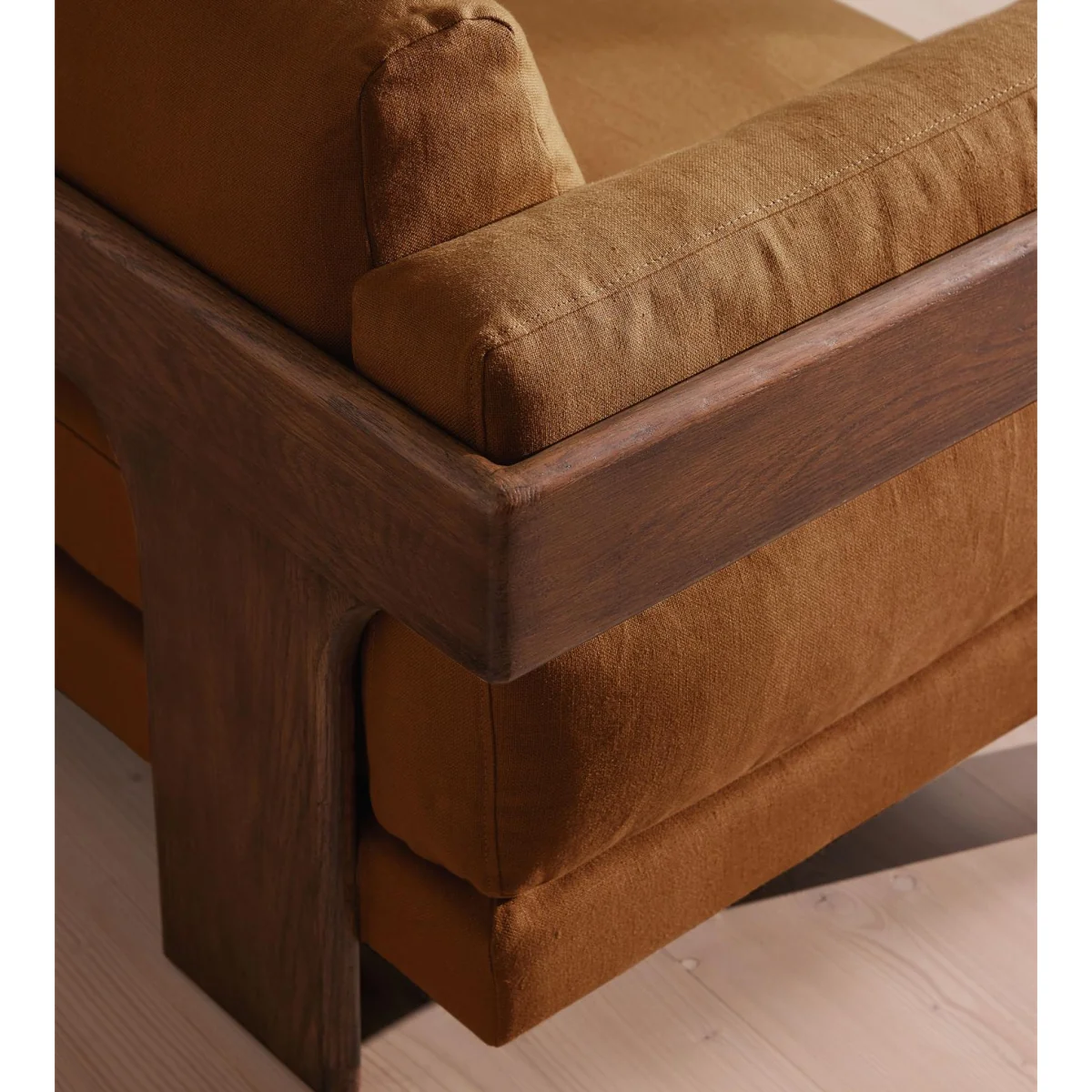Marcia Three Seater Sofa, Linen, Terracotta, UK – image 6