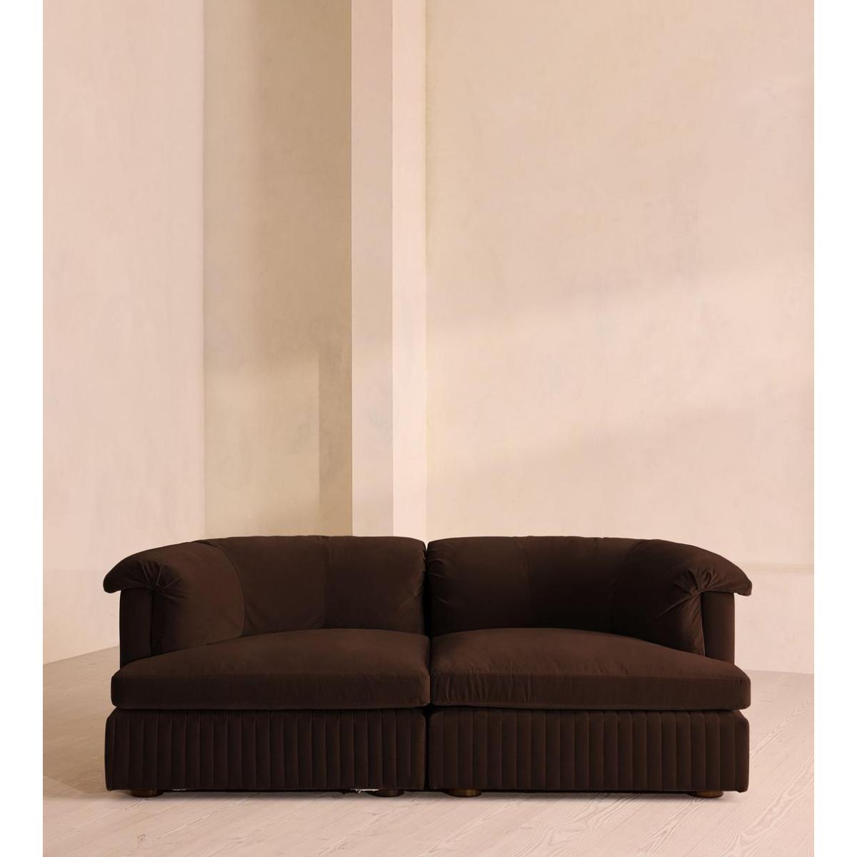 Oona Modular Sofa, Three Seater, Velvet, Chocolate UK – image 3