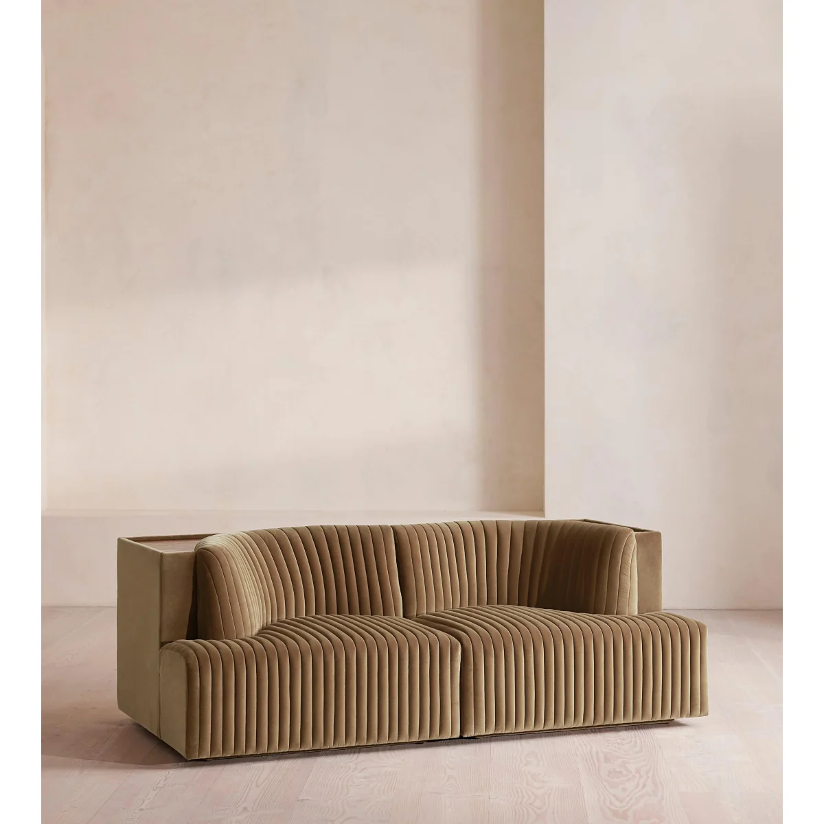 Hamish Modular Sofa, Three Seater, Velvet, Truffle, UK – image 3