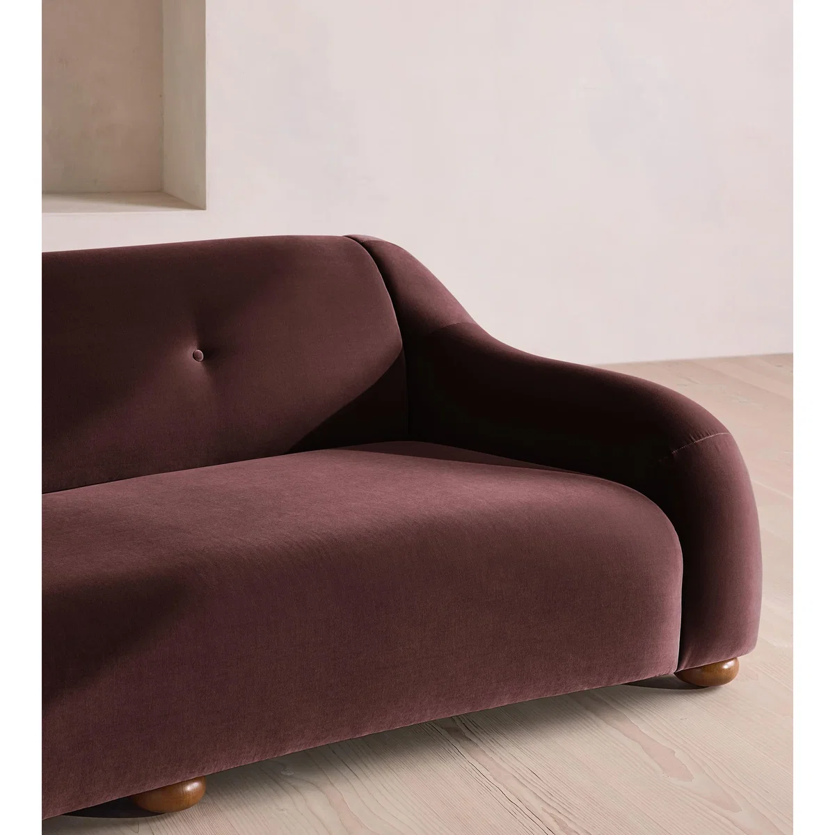 Liana Three Seater Sofa, Velvet, Aubergine, UK – image 6
