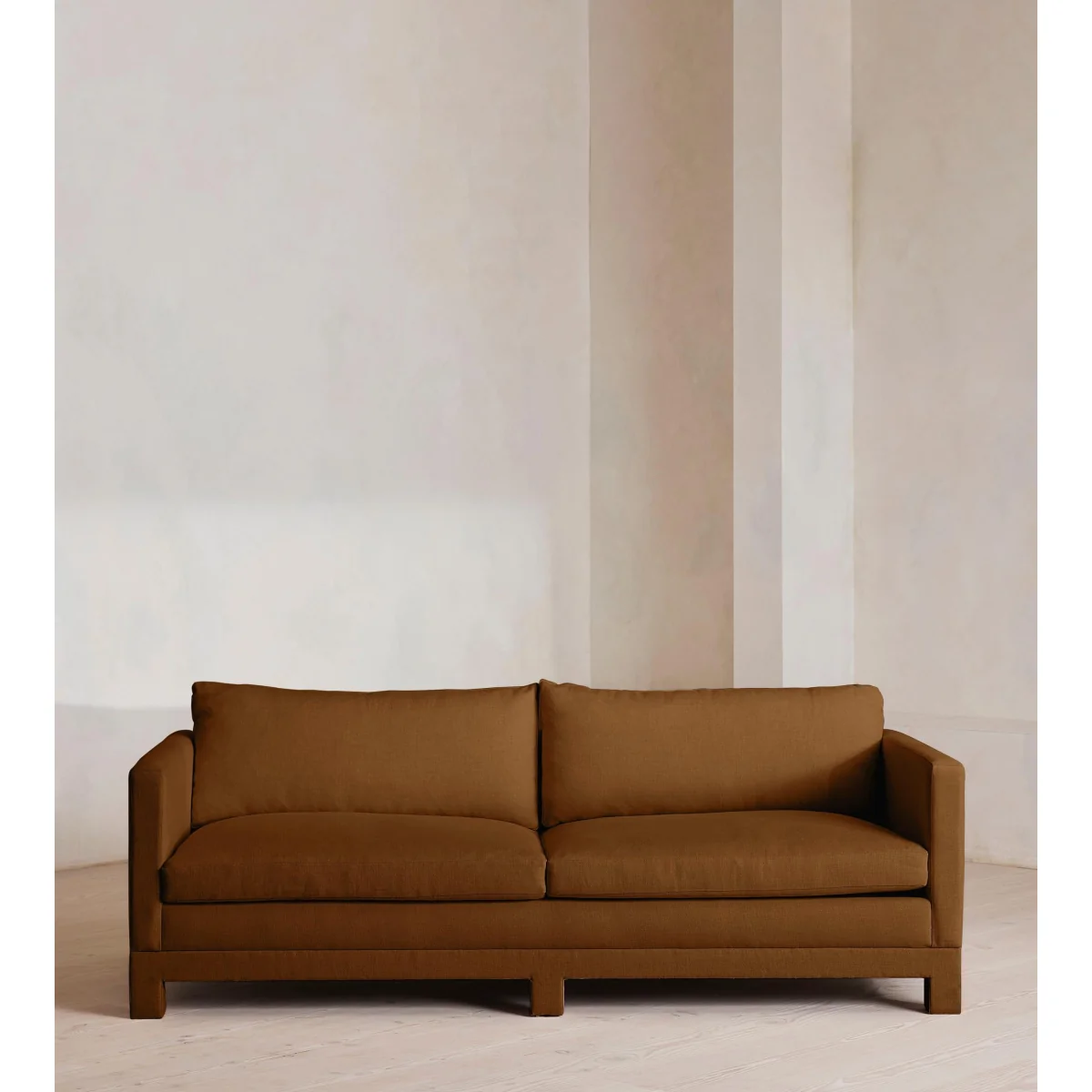 Ashford Three Seater Sofa, Linen, Terracotta, UK – image 2