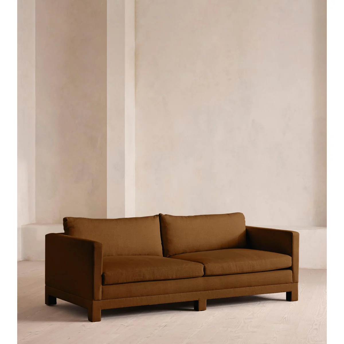 Ashford Three Seater Sofa, Linen, Terracotta, UK – image 3