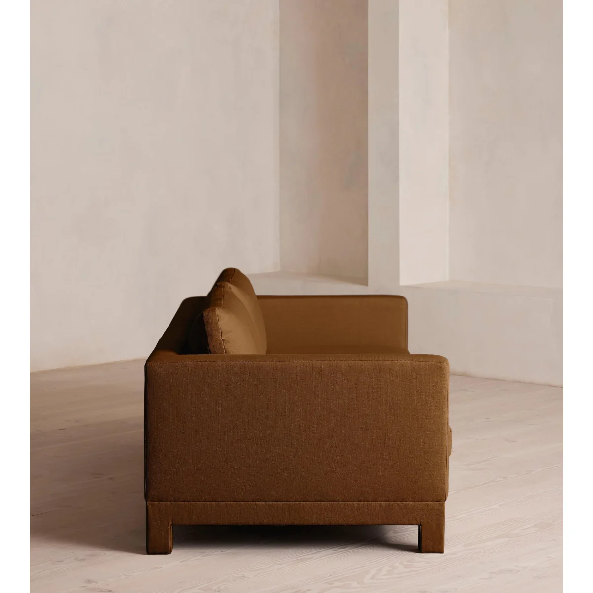 Ashford Three Seater Sofa, Linen, Terracotta, UK – image 4