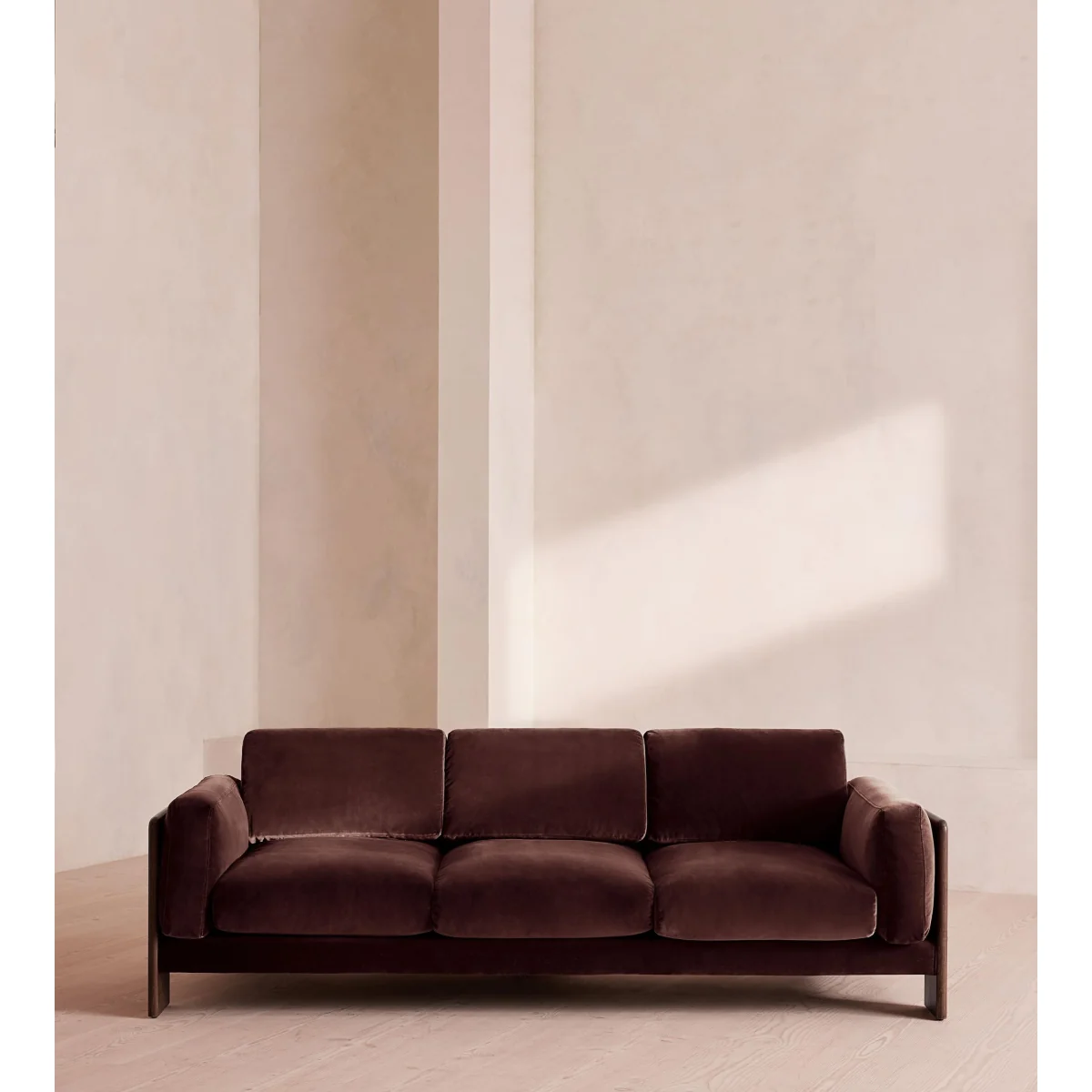 Marcia Three Seater Sofa, Aubergine Velvet, UK – image 2