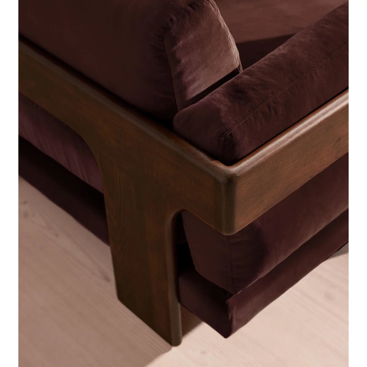 Marcia Three Seater Sofa, Aubergine Velvet, UK – image 6