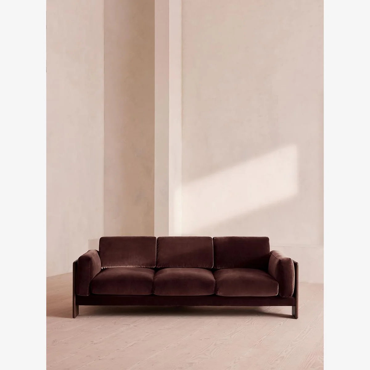 Marcia Three Seater Sofa, Aubergine Velvet, UK – image 1