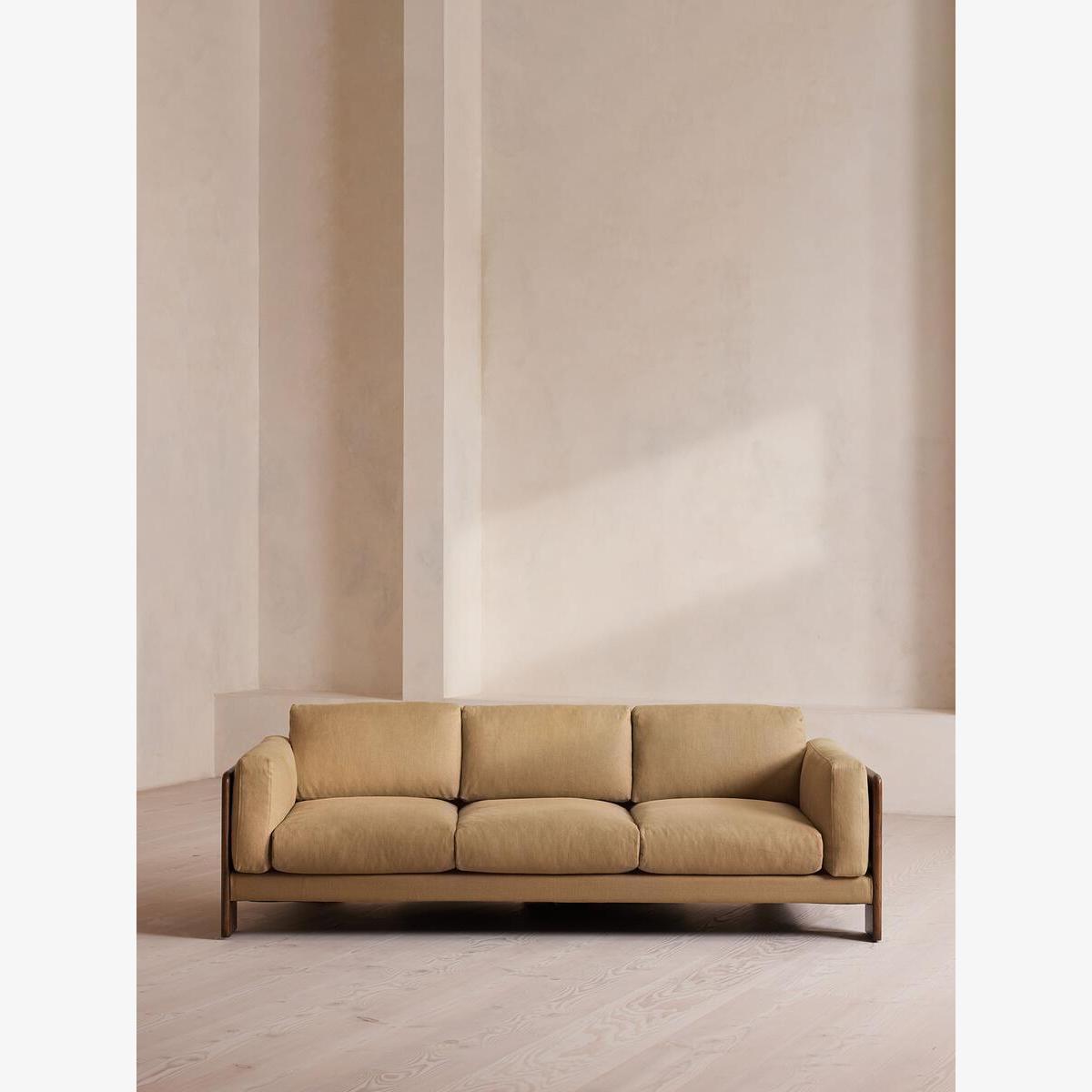Marcia Three Seater Sofa, Linen, Wheat