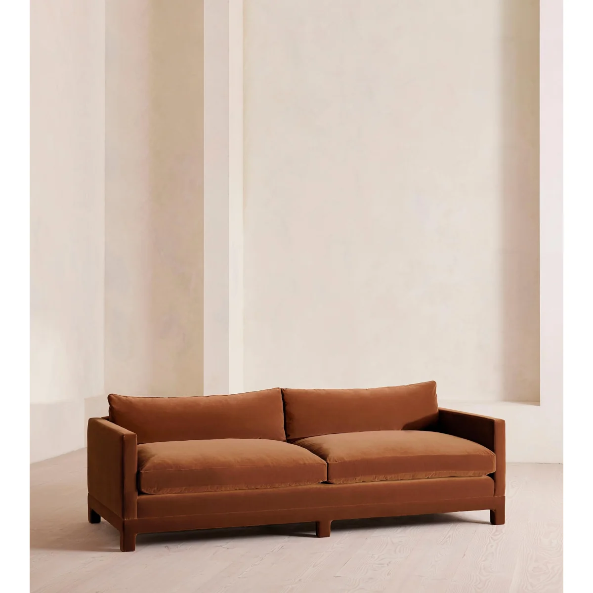 Ashford Four Seater Sofa, Velvet, Cinnamon, UK – image 2