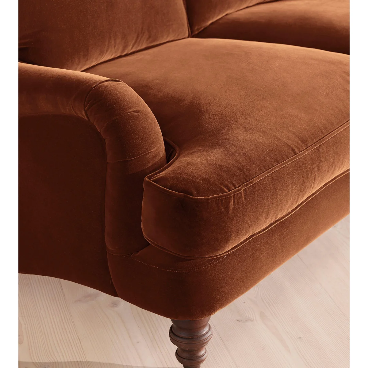 Arundel Three Seater Sofa, Velvet, Cinnamon – image 7