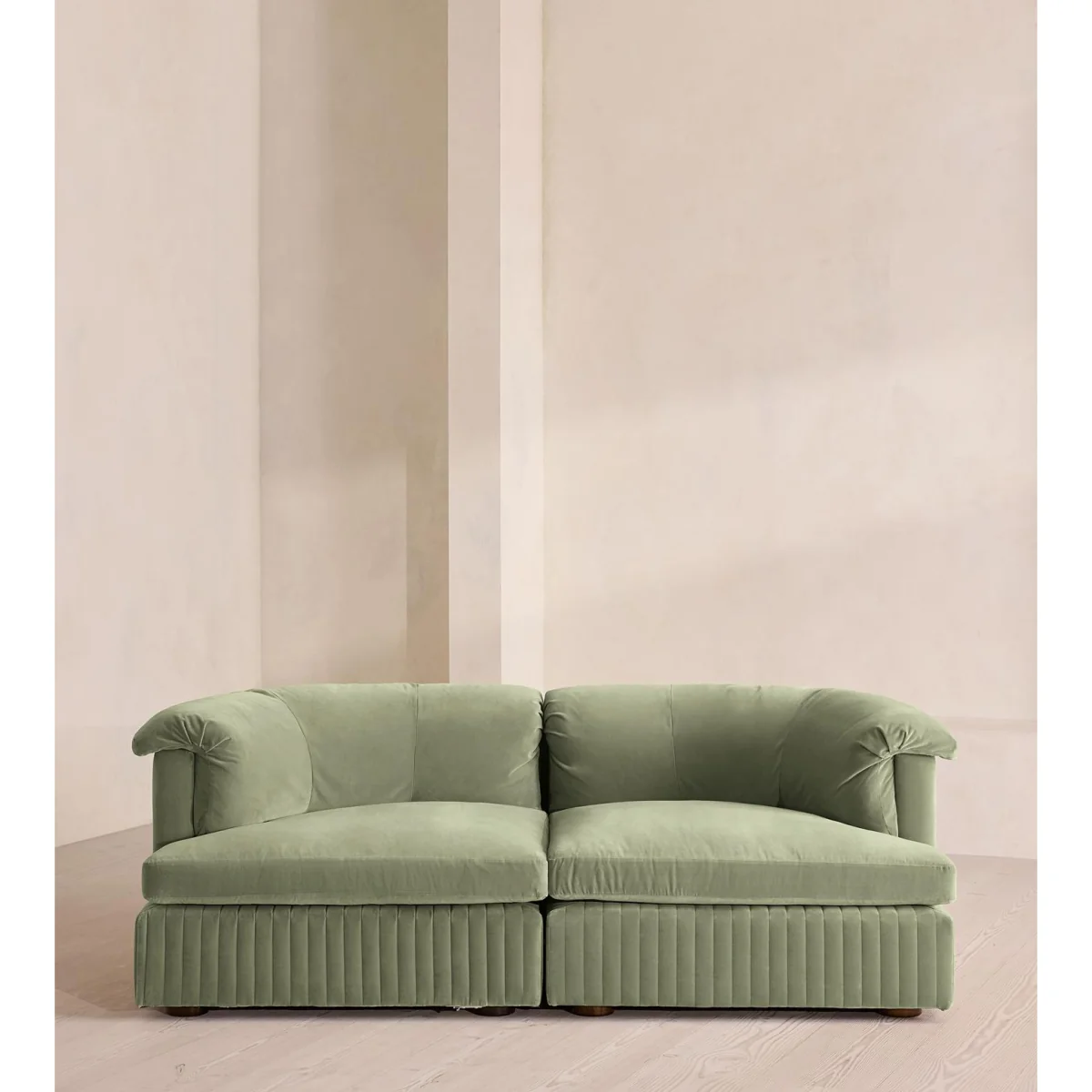 Oona Modular Sofa, Three Seater, Velvet, Seafoam, UK – image 2