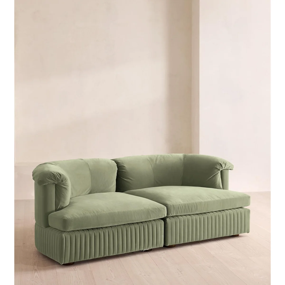 Oona Modular Sofa, Three Seater, Velvet, Seafoam, UK – image 3