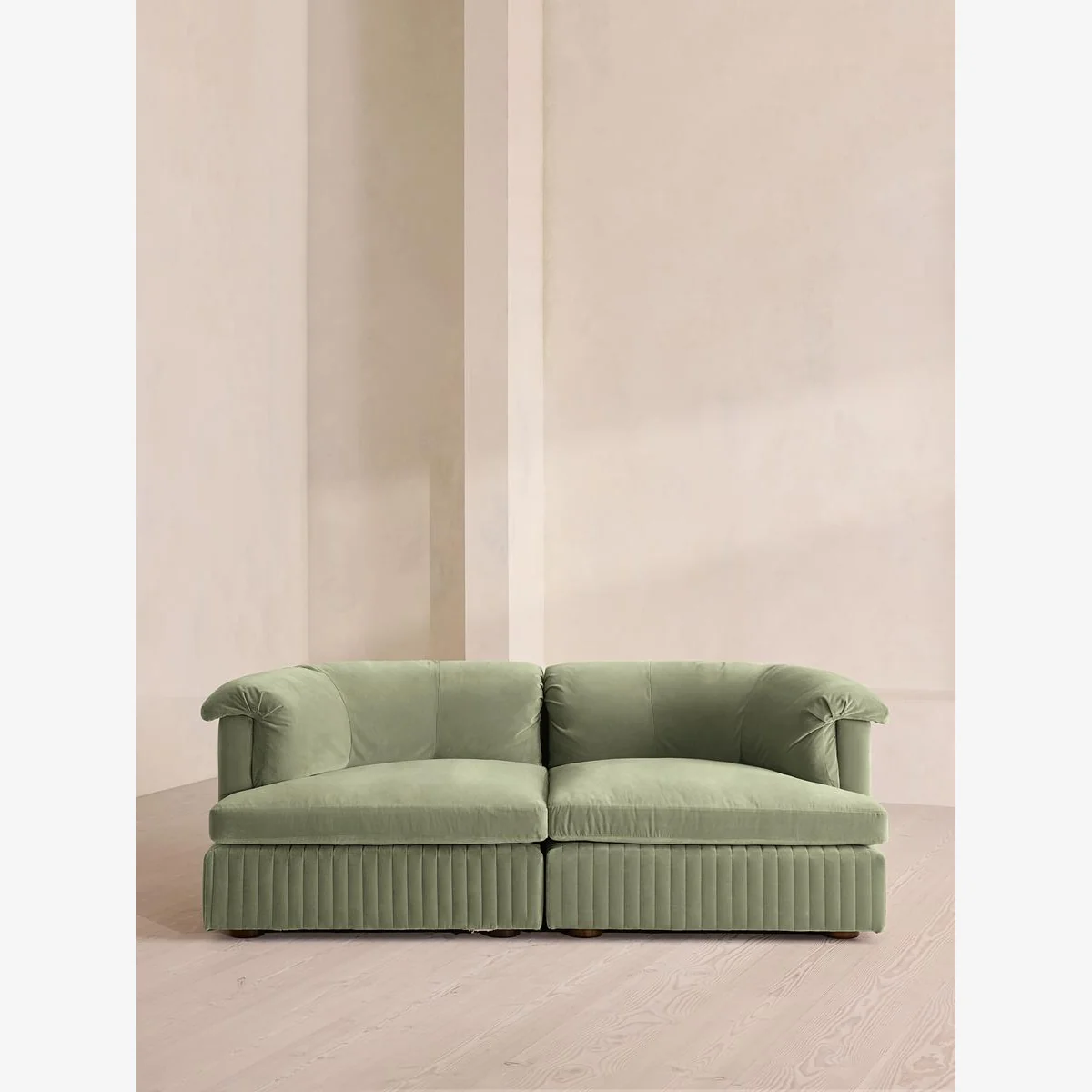 Oona Modular Sofa, Three Seater, Velvet, Seafoam, UK – image 1