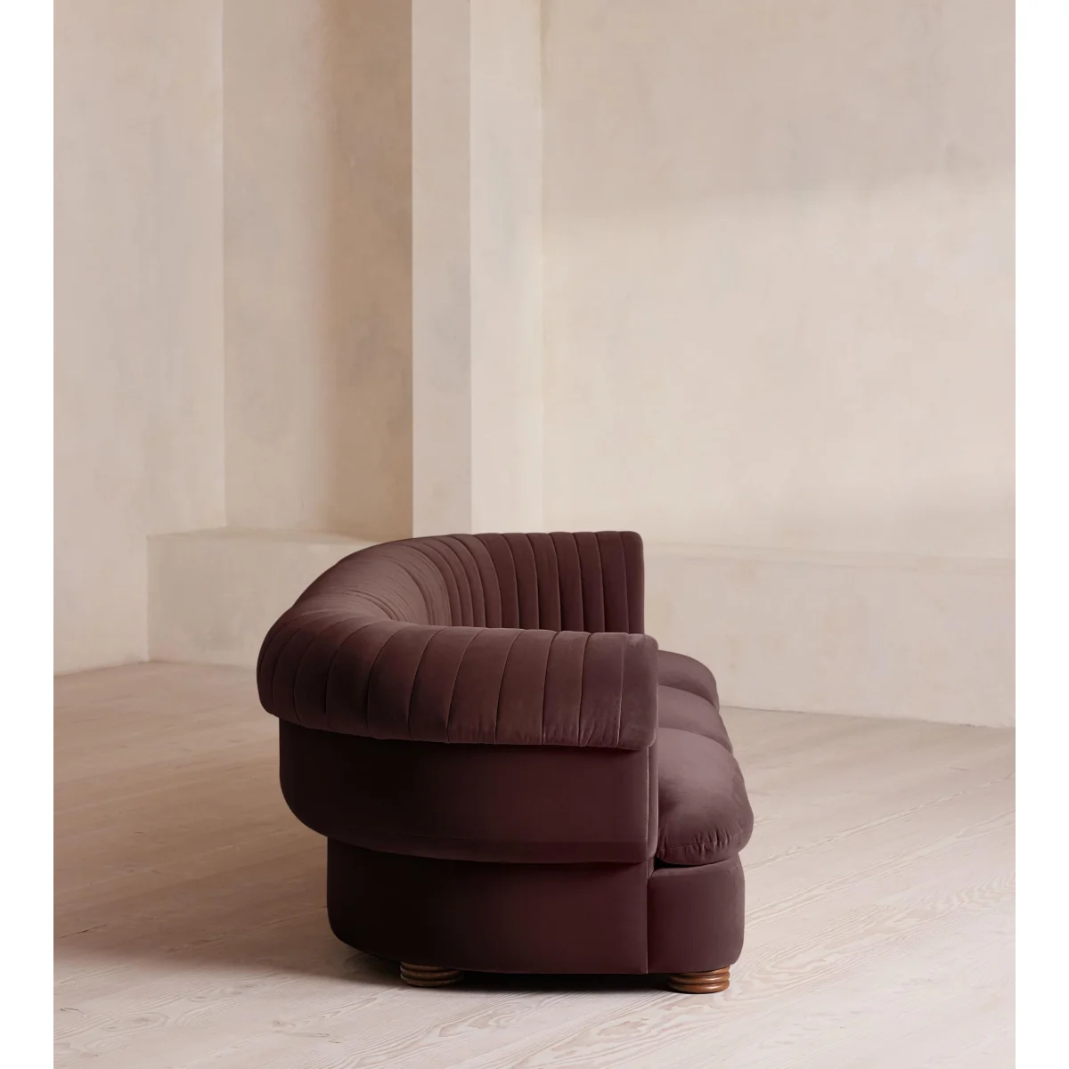 Rava Modular Sofa, Four Seater, Velvet, Aubergine, UK – image 4