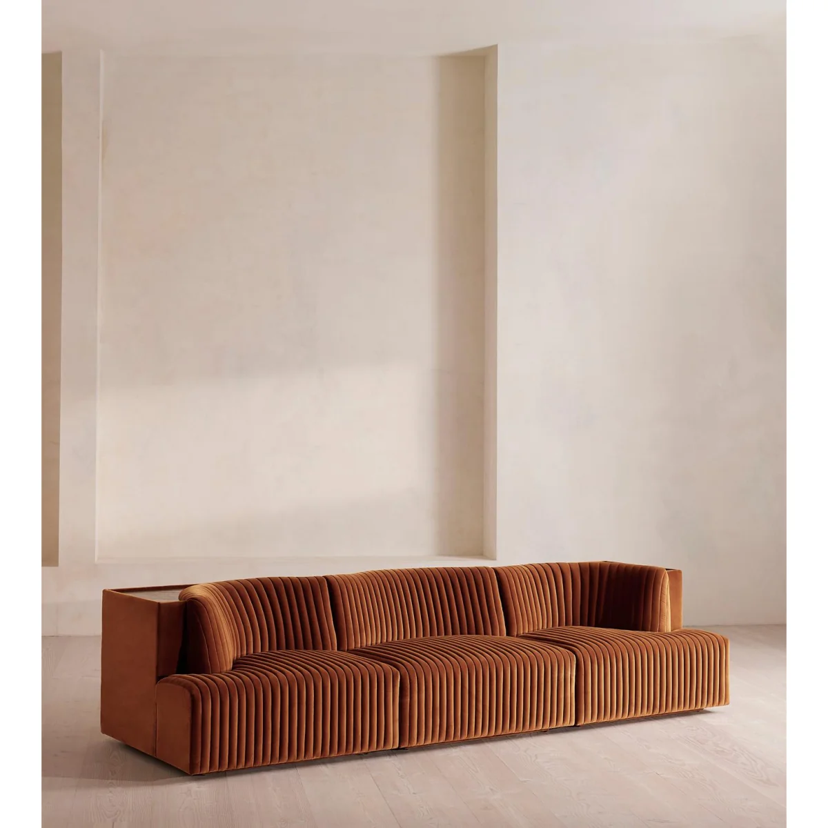 Hamish Modular Sofa, Four Seater, Velvet, Cinnamon, UK – image 3