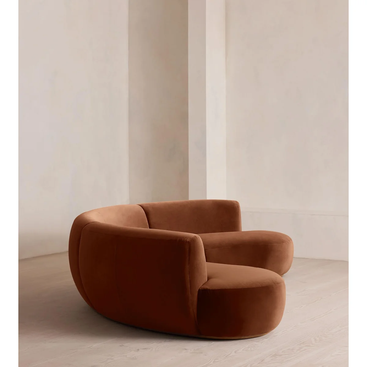 Aline Serpentine Modular Sofa, Four Seater, Velvet, Cinnamon, UK – image 4