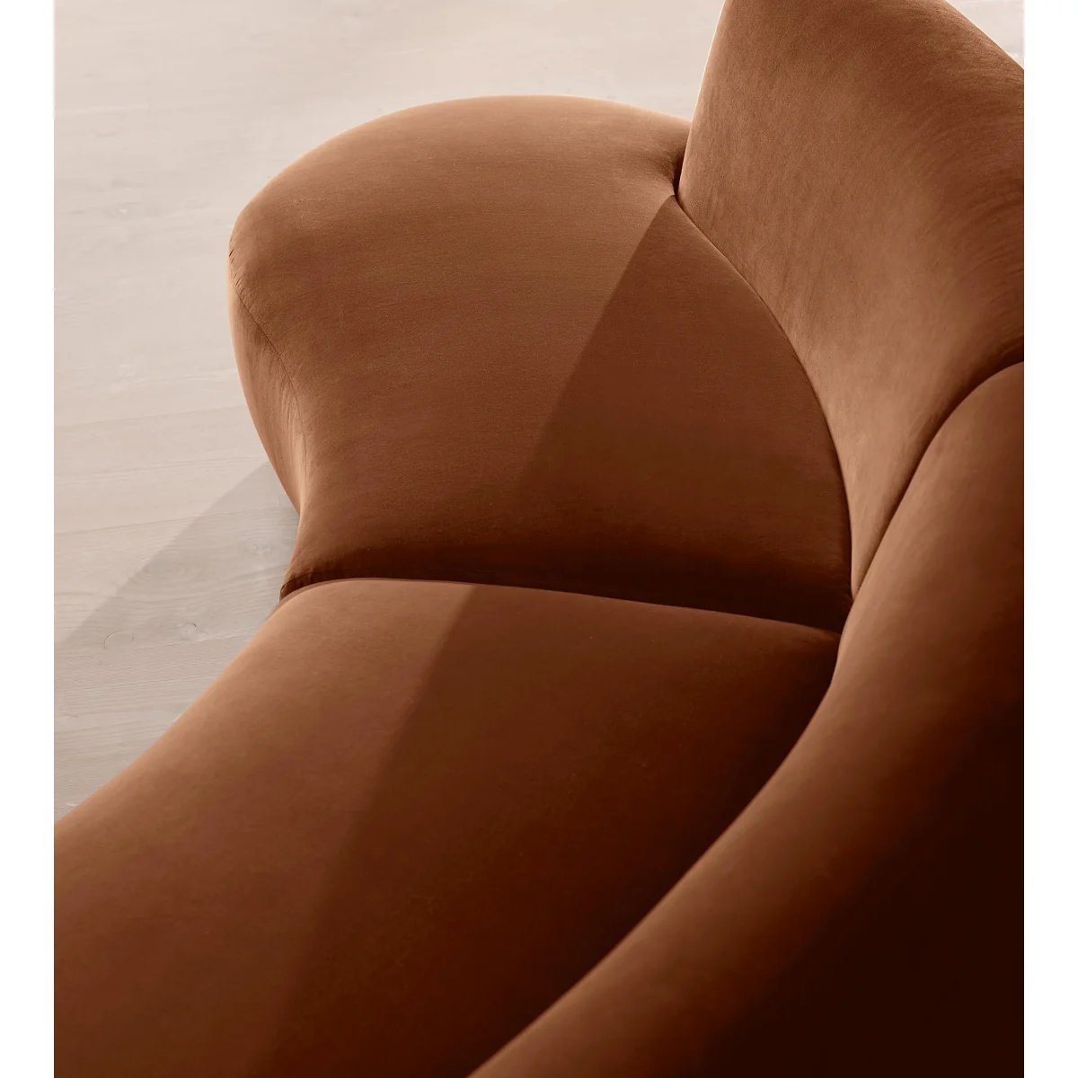 Aline Serpentine Modular Sofa, Four Seater, Velvet, Cinnamon, UK – image 7