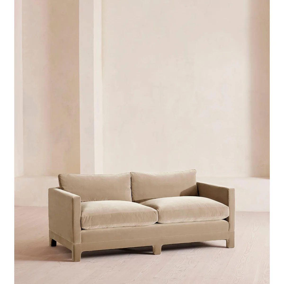 Ashford Two Seater Sofa, Velvet, Oyster, UK – image 2