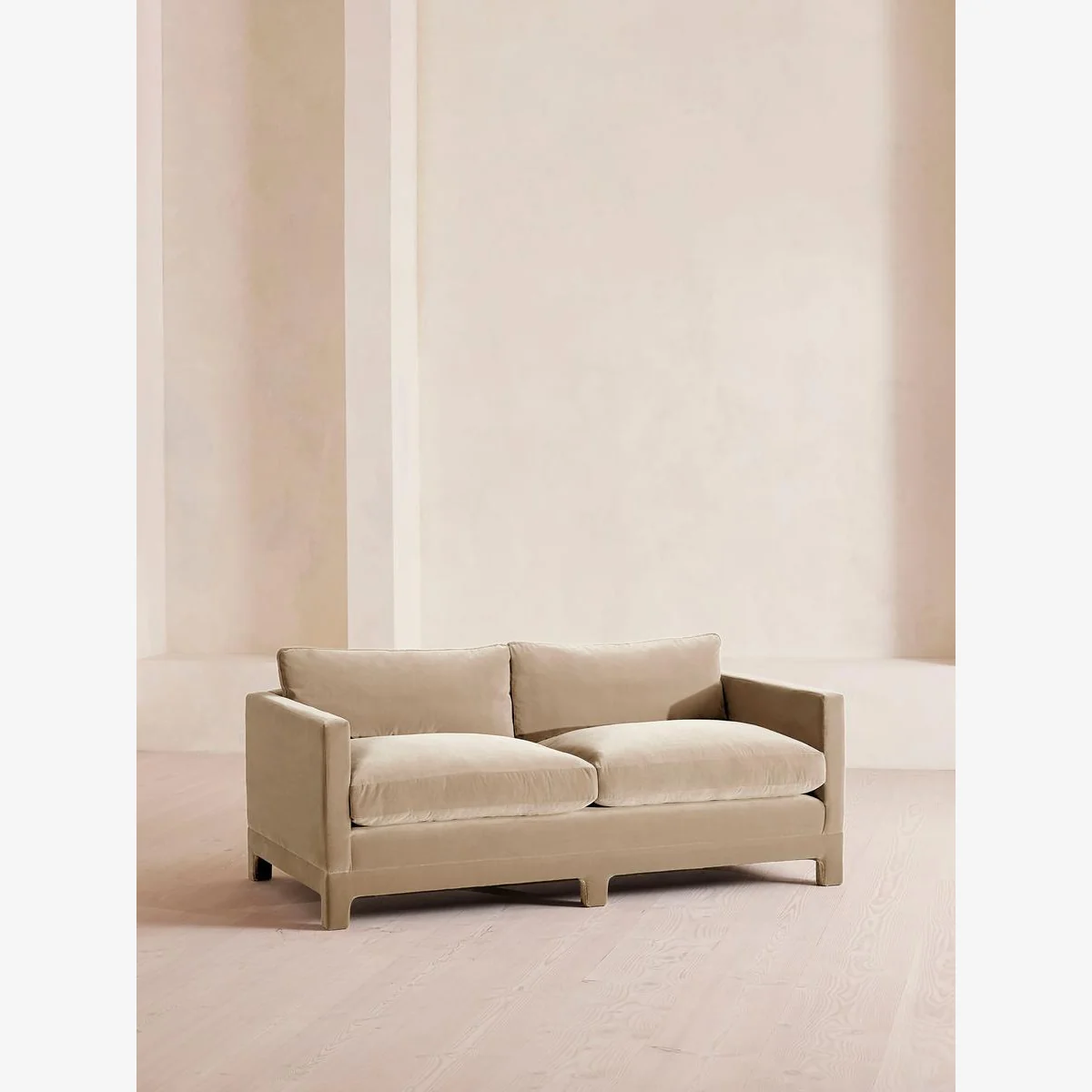 Ashford Two Seater Sofa, Velvet, Oyster, UK – image 1