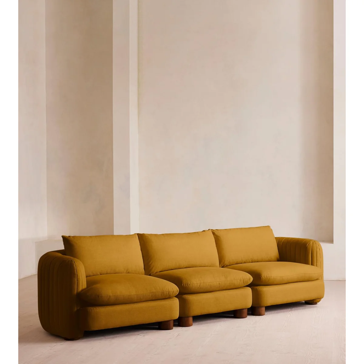 Vivienne Modular Sofa, Four Seater, Linen, Turmeric, UK – image 3