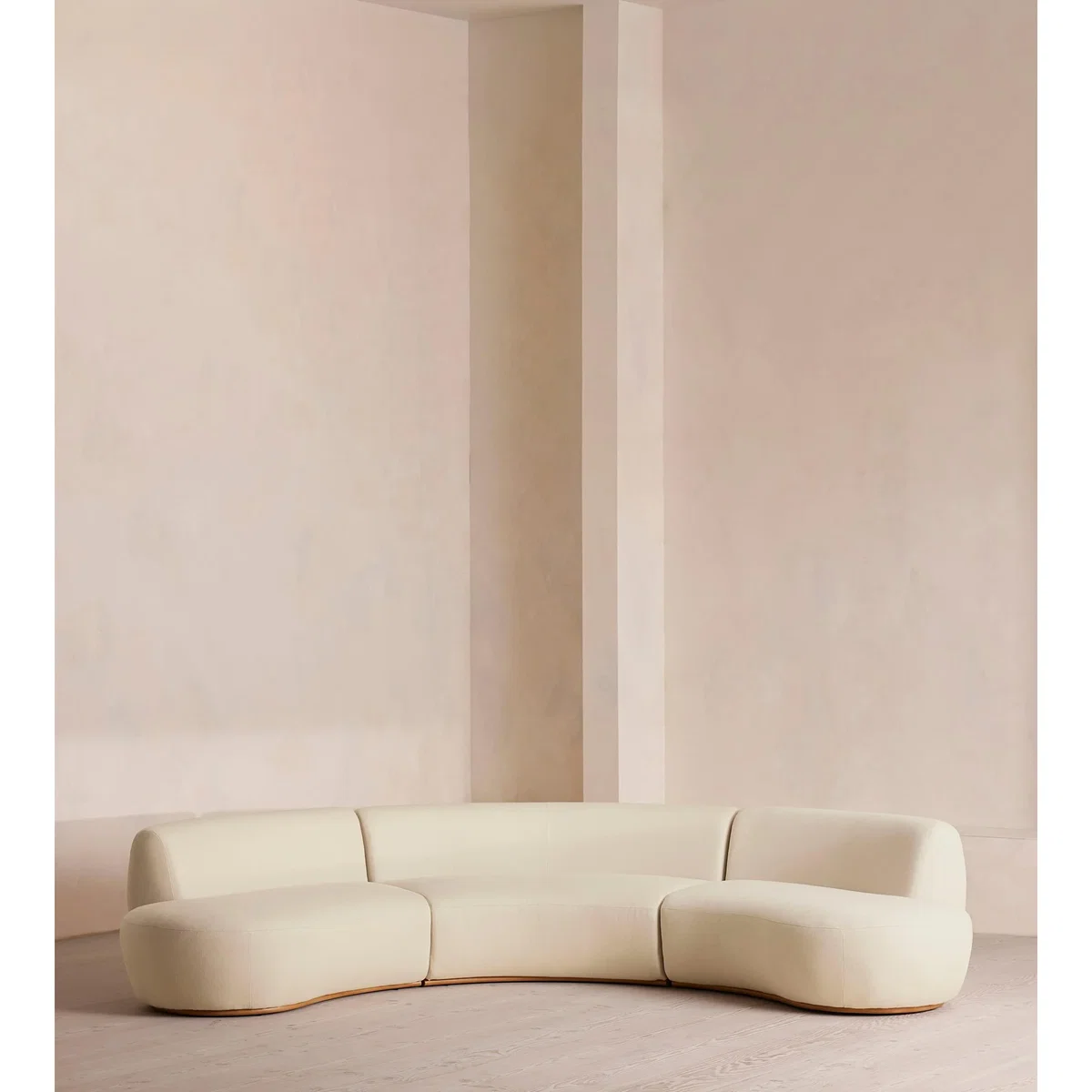 Aline Serpentine Modular Sofa, Four Seater, Linen, Bisque, UK – image 2