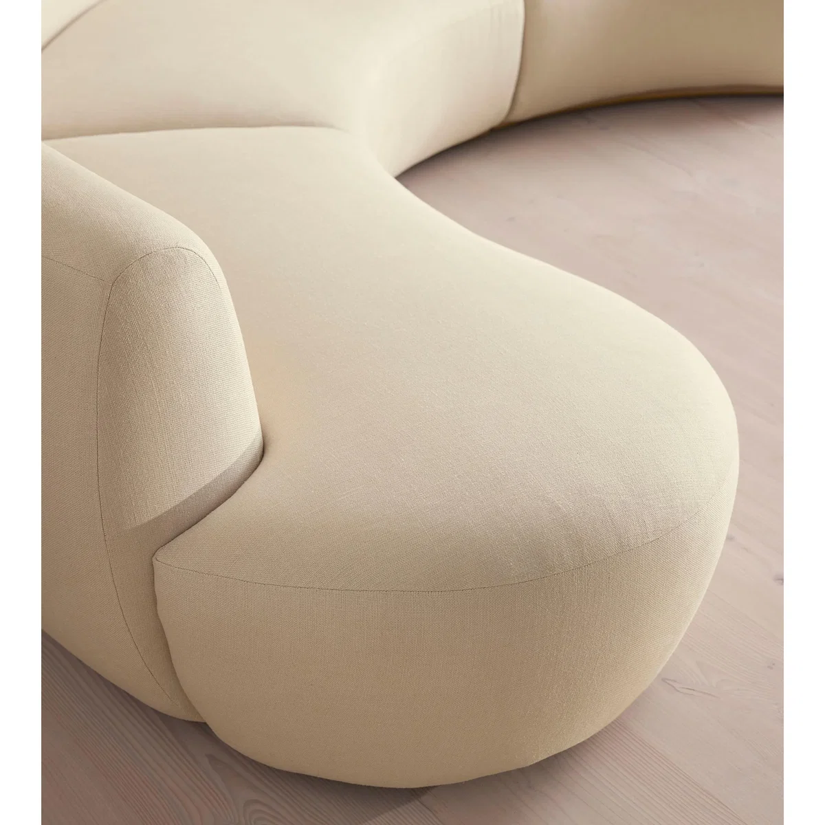Aline Serpentine Modular Sofa, Four Seater, Linen, Bisque, UK – image 6