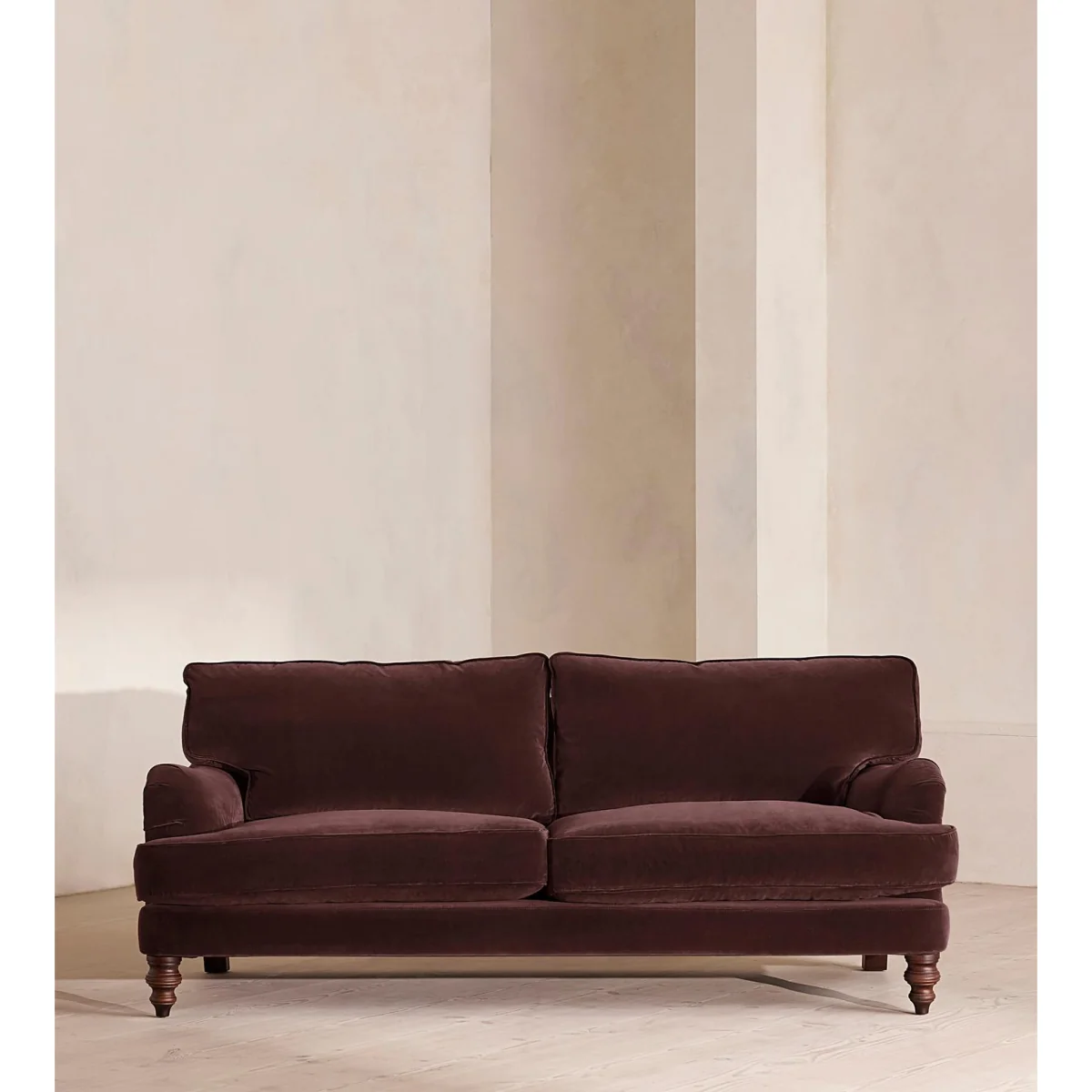 Arundel Three Seater Sofa, Velvet, Aubergine – image 2