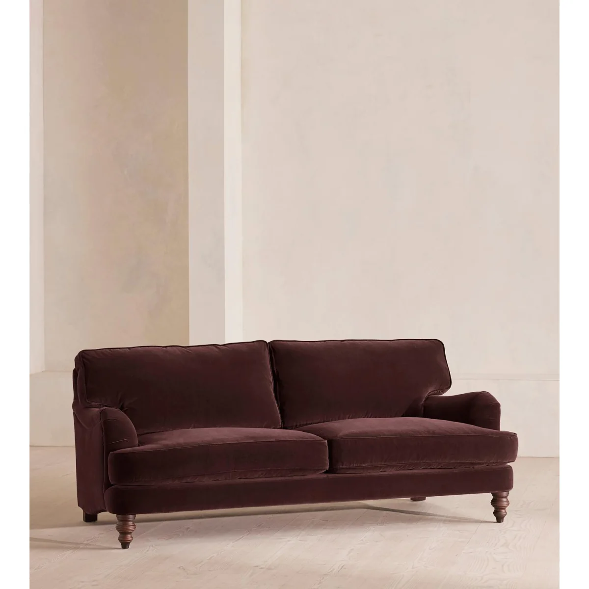 Arundel Three Seater Sofa, Velvet, Aubergine – image 3