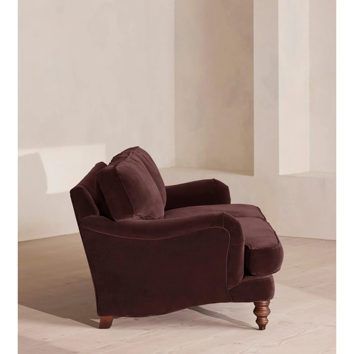 Arundel Three Seater Sofa, Velvet, Aubergine – image 4