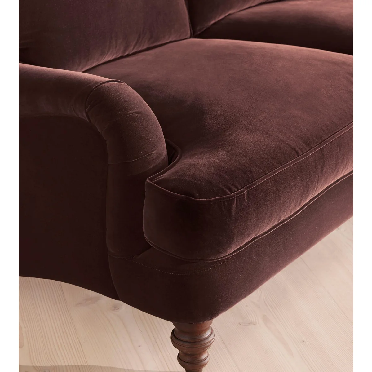 Arundel Three Seater Sofa, Velvet, Aubergine – image 6