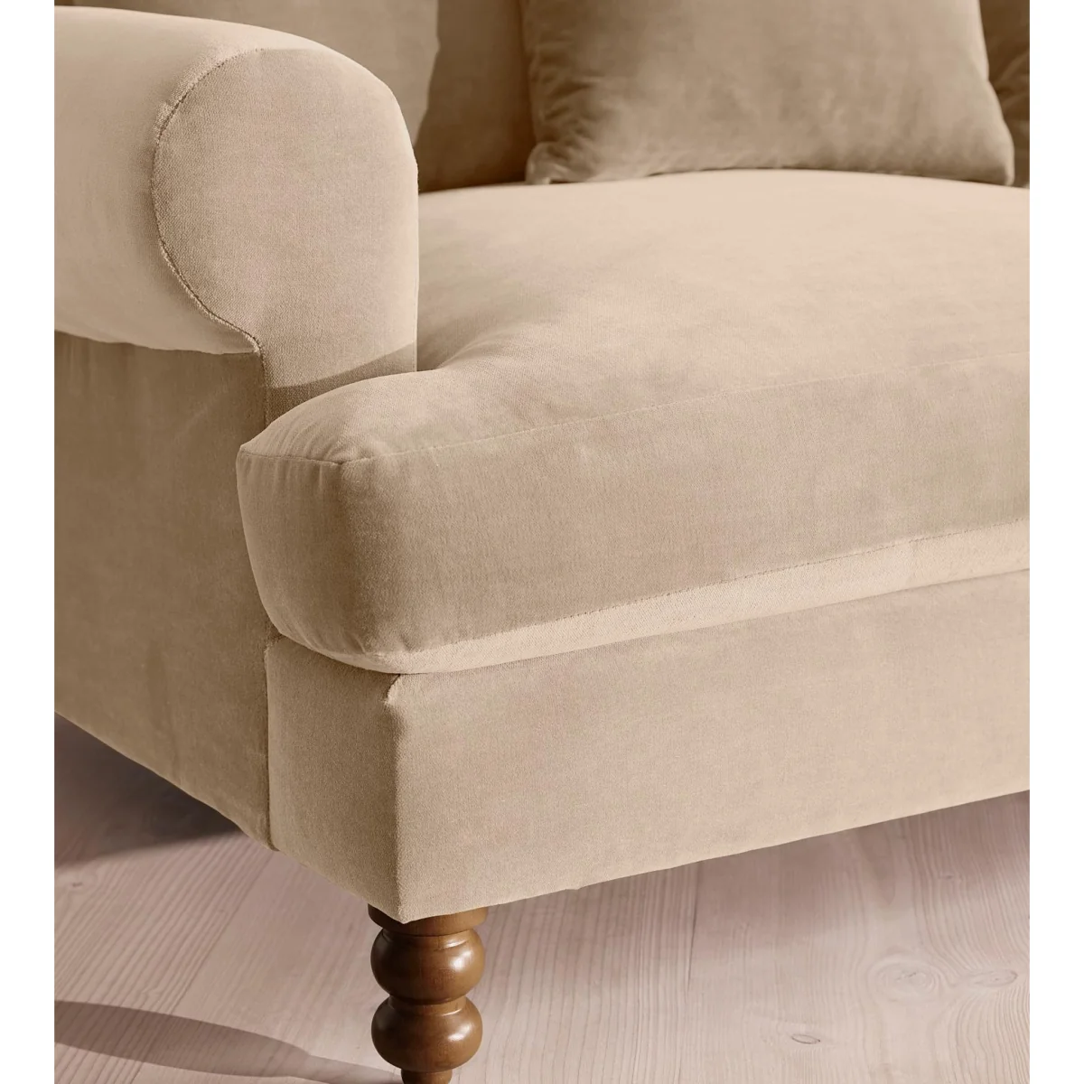Audrey Two Seater Sofa, Velvet, Oyster, UK – image 6