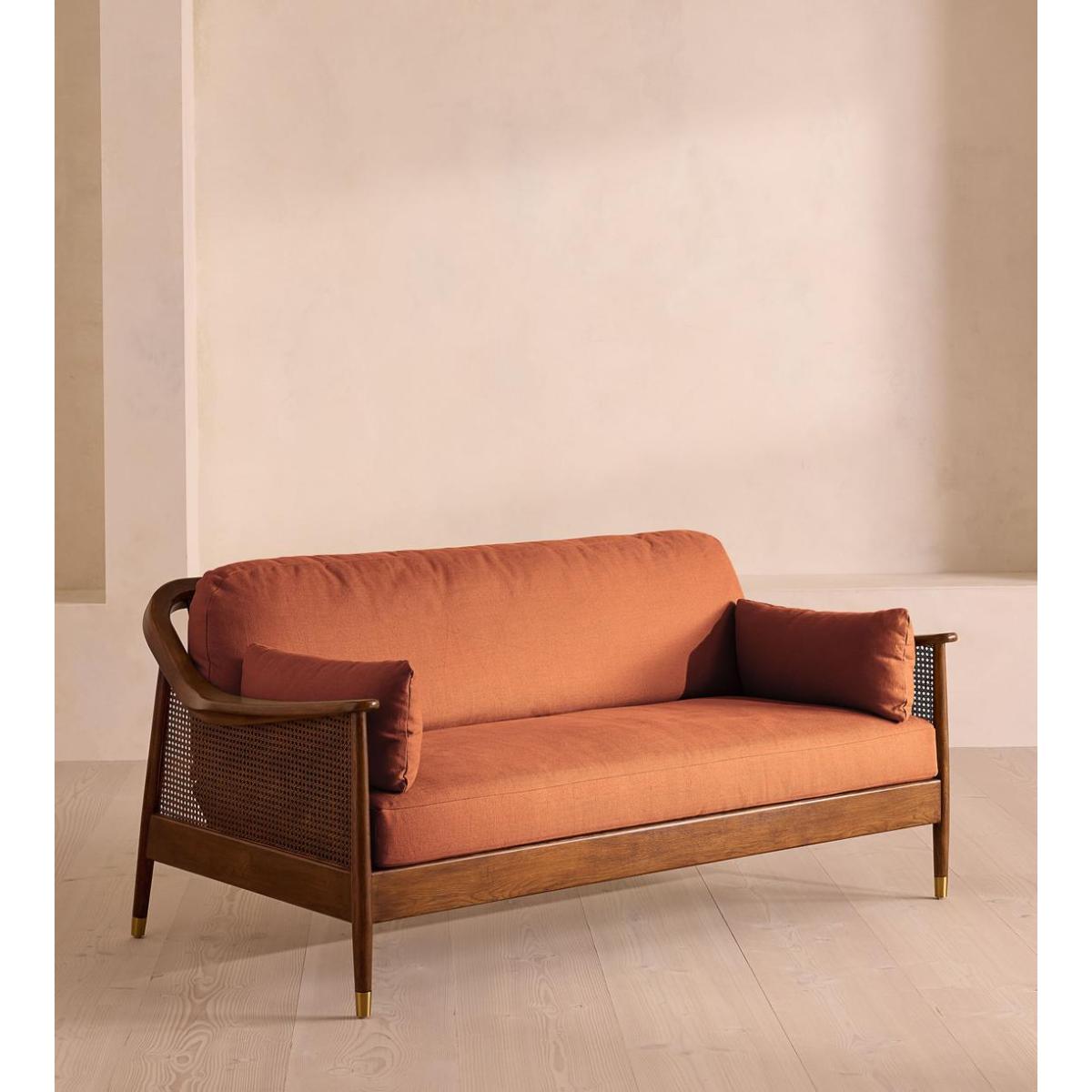 Atlanta Three Seater Sofa, Linen, Antique Rose – image 2