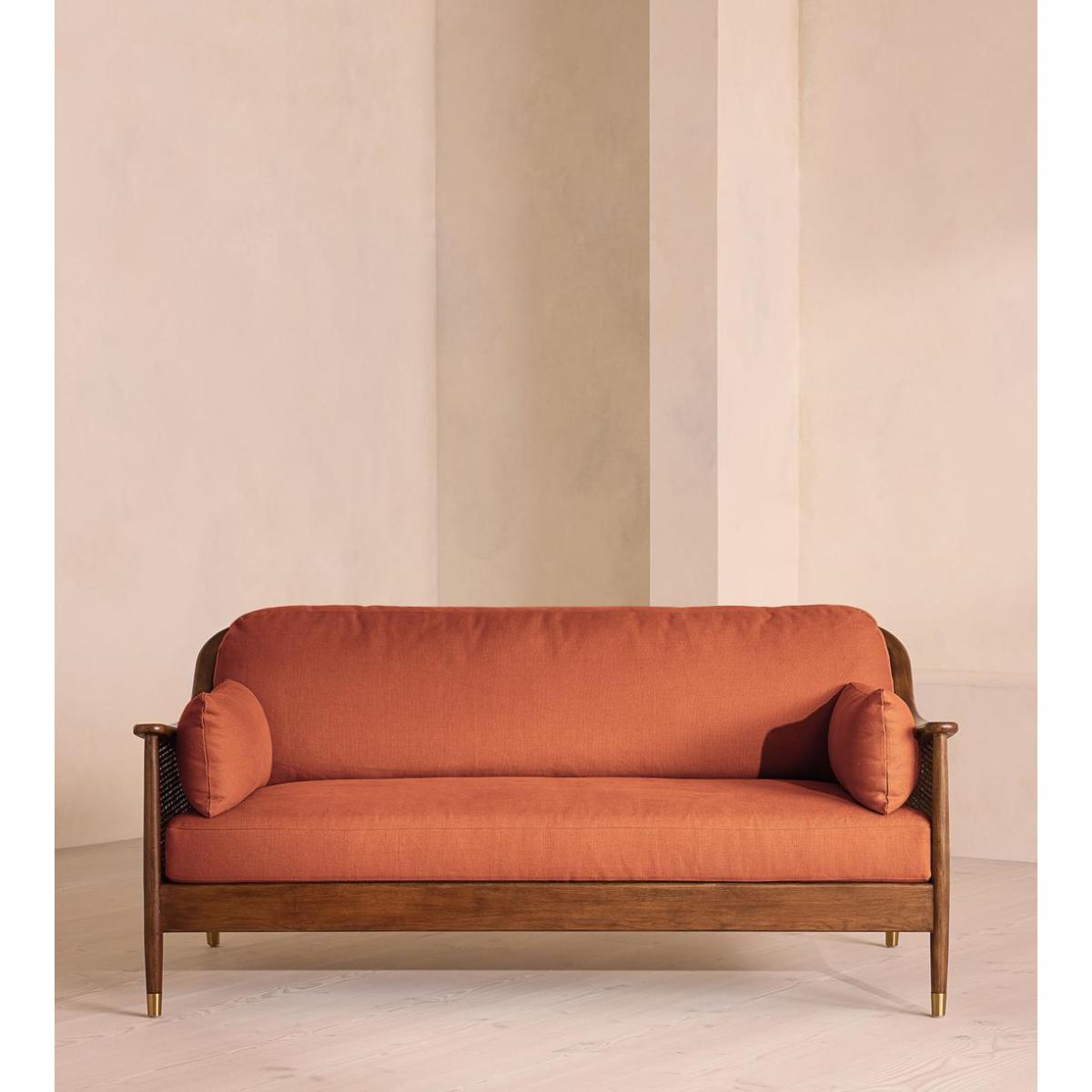Atlanta Three Seater Sofa, Linen, Antique Rose – image 3