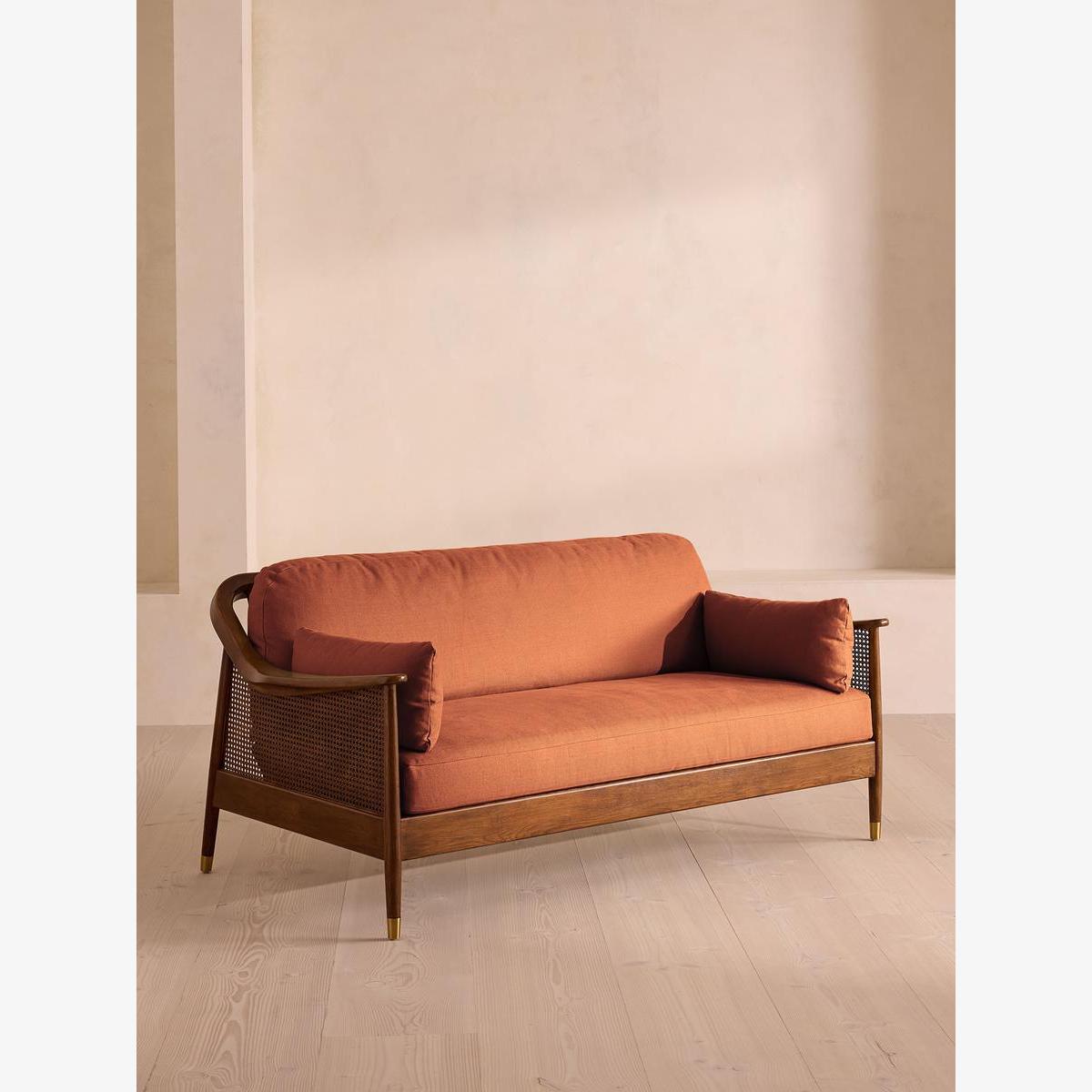 Atlanta Three Seater Sofa, Linen, Antique Rose – image 1